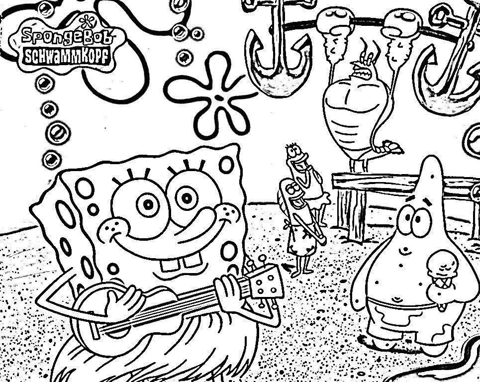 desenho para colorir do bob esponja