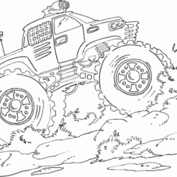 35+ Desenhos de Monster Truck para Imprimir e Colorir/Pintar