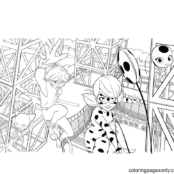 Ladybug e Cat Noir 04 – Imagens para Colorir