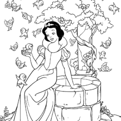 Desenho de Branca de Neve - Princesa Branca de Neve pintado e