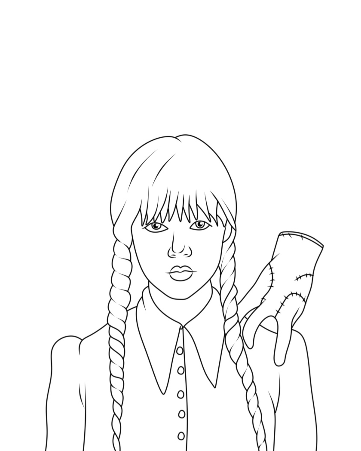 wandinha addams desenho para colorir