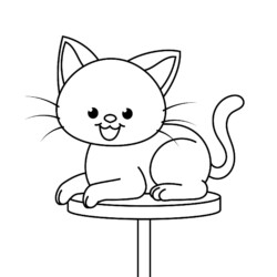 Desenho de casa para gatos para colorir