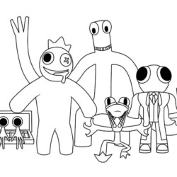 Orange Standing Rainbow Friends Roblox Coloring Page in 2023