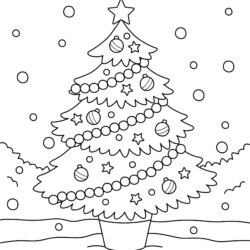 ▷ Desenhos de Árvore de Natal para colorir