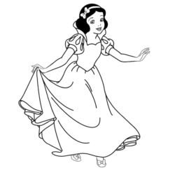 Desenhos para colorir da Branca de Neve dançando - imprimível