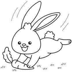 Desenho de coelhinho unicórnio para colorir