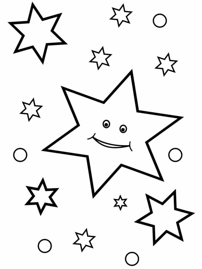 Desenhos de estrelas de natal de kawaii para colorir