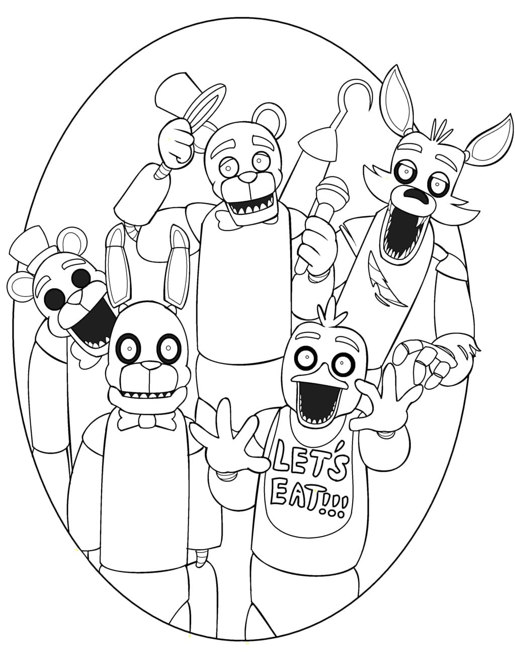 desenho de fnaf para colorir